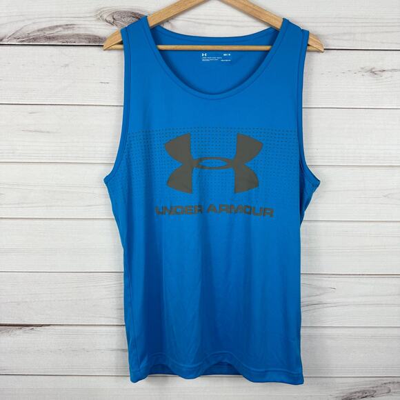 Men's Under‎ Armour Sleeveless Blue Tank Size Medium - Picture 1 of 4
